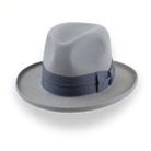 Pewter Grey Pencil Brim Fedora with Exclusive Ribbon Hatband | The Hiero - Agnoulita Hats 1 