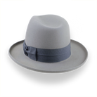 Pewter Grey Pencil Brim Fedora with Exclusive Ribbon Hatband | The Hiero - Agnoulita Hats 3 