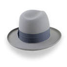 Pewter Grey Pencil Brim Fedora with Exclusive Ribbon Hatband | The Hiero - Agnoulita 4 