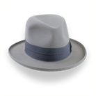 Pewter Grey Pencil Brim Fedora with Exclusive Ribbon Hatband | The Hiero - Agnoulita Hats 6 