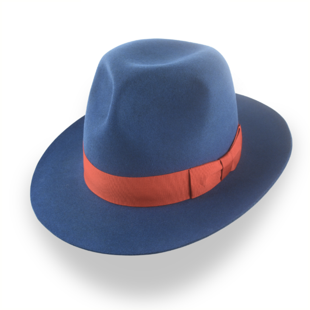 Premium Rabbit Fur Felt Blue Poet Fedora Hat | The Pulsar - Agnoulita 1 