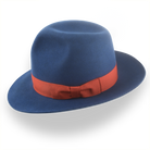 Premium Rabbit Fur Felt Blue Poet Fedora Hat | The Pulsar - Agnoulita 2 