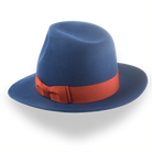 Premium Rabbit Fur Felt Blue Poet Fedora Hat | The Pulsar - Agnoulita 3 