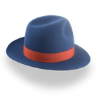 Premium Rabbit Fur Felt Blue Poet Fedora Hat | The Pulsar - Agnoulita 4 