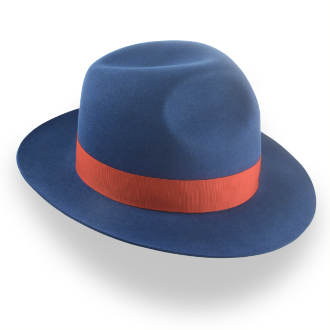 Premium Rabbit Fur Felt Blue Poet Fedora Hat | The Pulsar - Agnoulita 5 