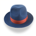 Premium Rabbit Fur Felt Blue Poet Fedora Hat | The Pulsar - Agnoulita Hats 6 