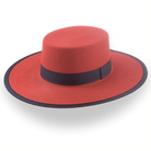 Red Western Hat with Flat Top in Premium Wool Felt | The Bolero - Agnoulita 1 