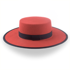 Red Western Hat with Flat Top in Premium Wool Felt | The Bolero - Agnoulita Hats 2 