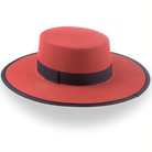 Red Western Hat with Flat Top in Premium Wool Felt | The Bolero - Agnoulita 3 