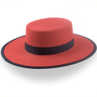 Red Western Hat with Flat Top in Premium Wool Felt | The Bolero - Agnoulita 4 