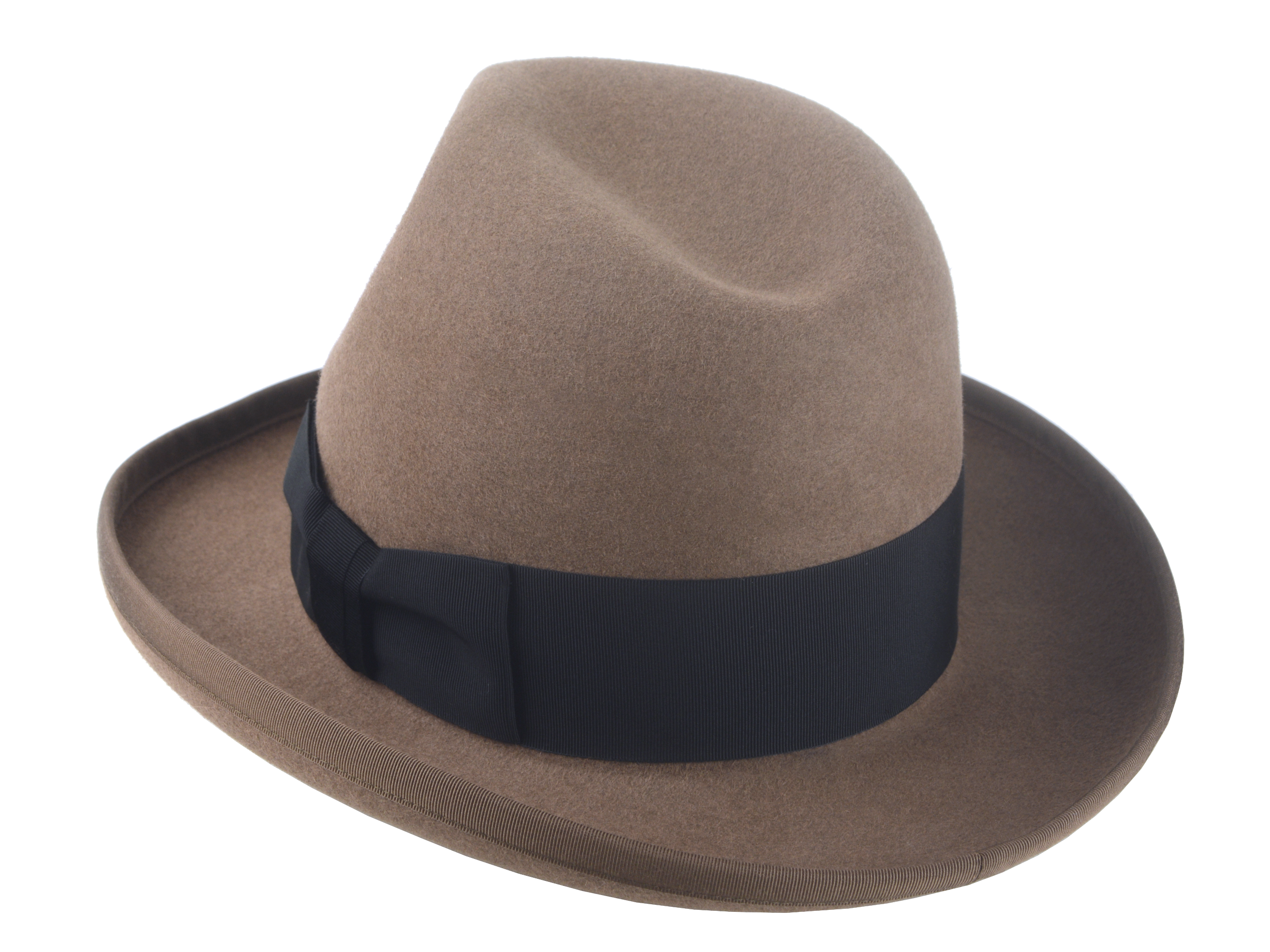 Agnoulita Phaeton - Handcrafted Retro Style Homburg Fedora Agnoulita Hats 3 | Brown, Center-dent, Homburg Fedora, Rabbit fur felt, Taupe Brown