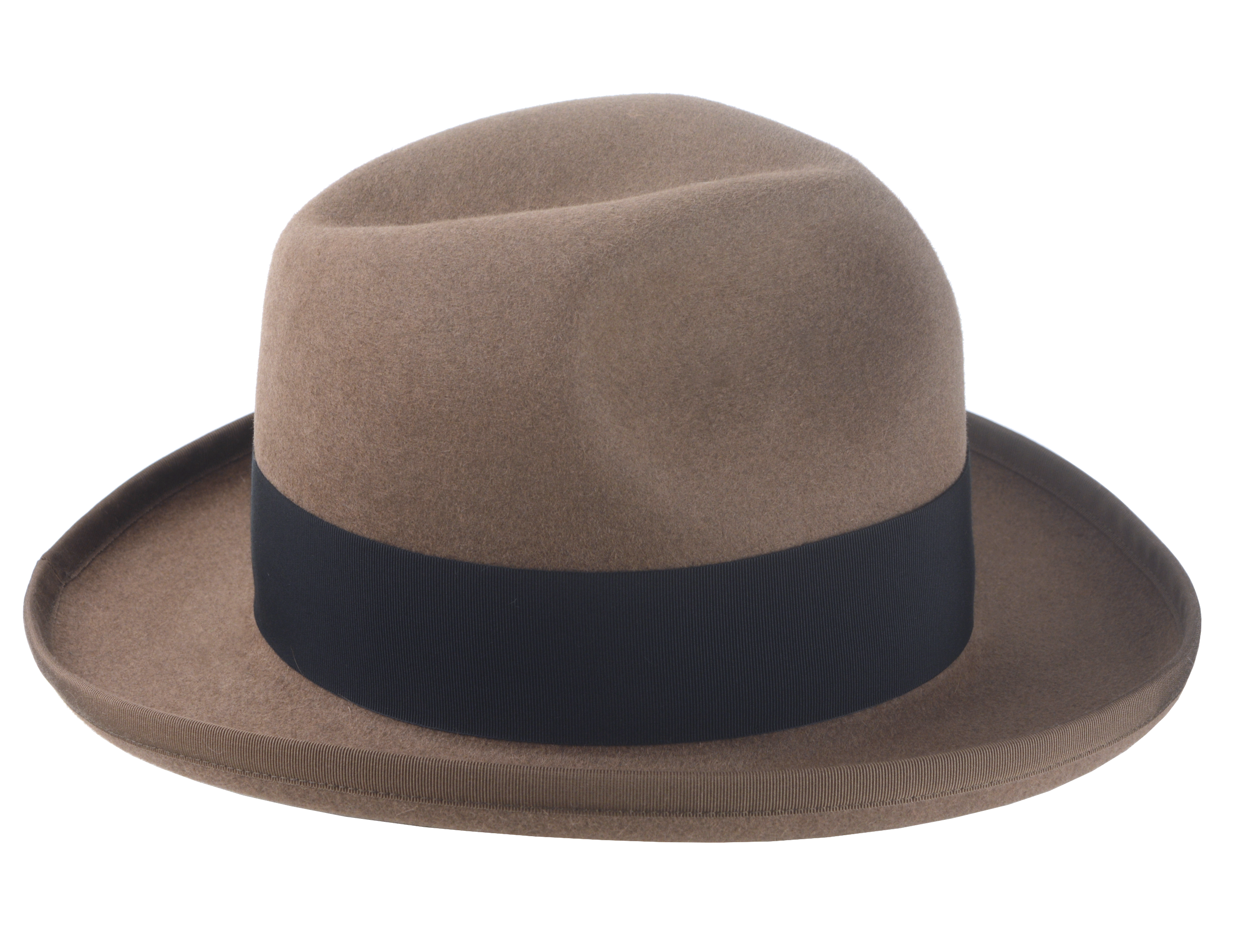 Agnoulita Phaeton - Handcrafted Retro Style Homburg Fedora Agnoulita Hats 5 | Brown, Center-dent, Homburg Fedora, Rabbit fur felt, Taupe Brown