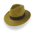 Retro Mustard Fedora Hat in Artisanal Beaver Fur Felt | The Chacho - Agnoulita Hats 1 