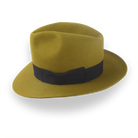 Retro Mustard Fedora Hat in Artisanal Beaver Fur Felt | The Chacho - Agnoulita Hats 2 