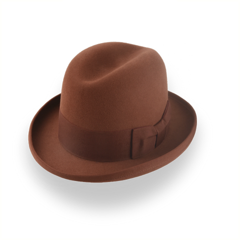 Rust Homburg Hat For Men in Rich Fur Felt | The Mage