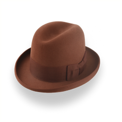 Rust Homburg Hat For Men in Rich Fur Felt | The Mage