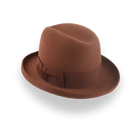 Rust Homburg Hat For Men in Rich Fur Felt | The Mage - Agnoulita Hats 3 