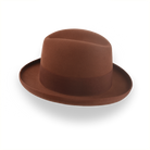 Rust Homburg Hat For Men in Rich Fur Felt | The Mage - Agnoulita Hats 5 