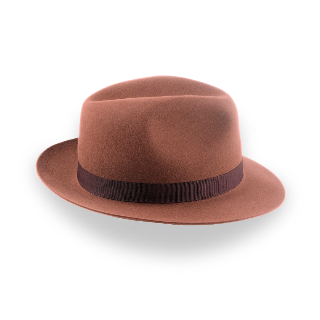 Custom made trilby hat. Brown trilby hat. Ladies trilby hat. Wool felt trilby. Brown fedora. Winter hat. Made to outlets order. Fur felt trilby hat.