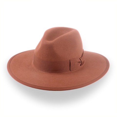 Rust Wide Brim Fedora Hat in Classy Fur Felt | The Taylor