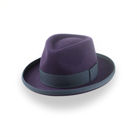 豪華なビーバーの毛皮のフェルトで短い転がされたBrim Fedora | レオナルド