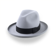 Silver Grey Homburg Fedora Hat in Smooth Fur Felt | The Aerolithe