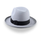 Silver Grey Homburg Fedora Hat in Smooth Fur Felt | The Aerolithe - Agnoulita Hats 3 