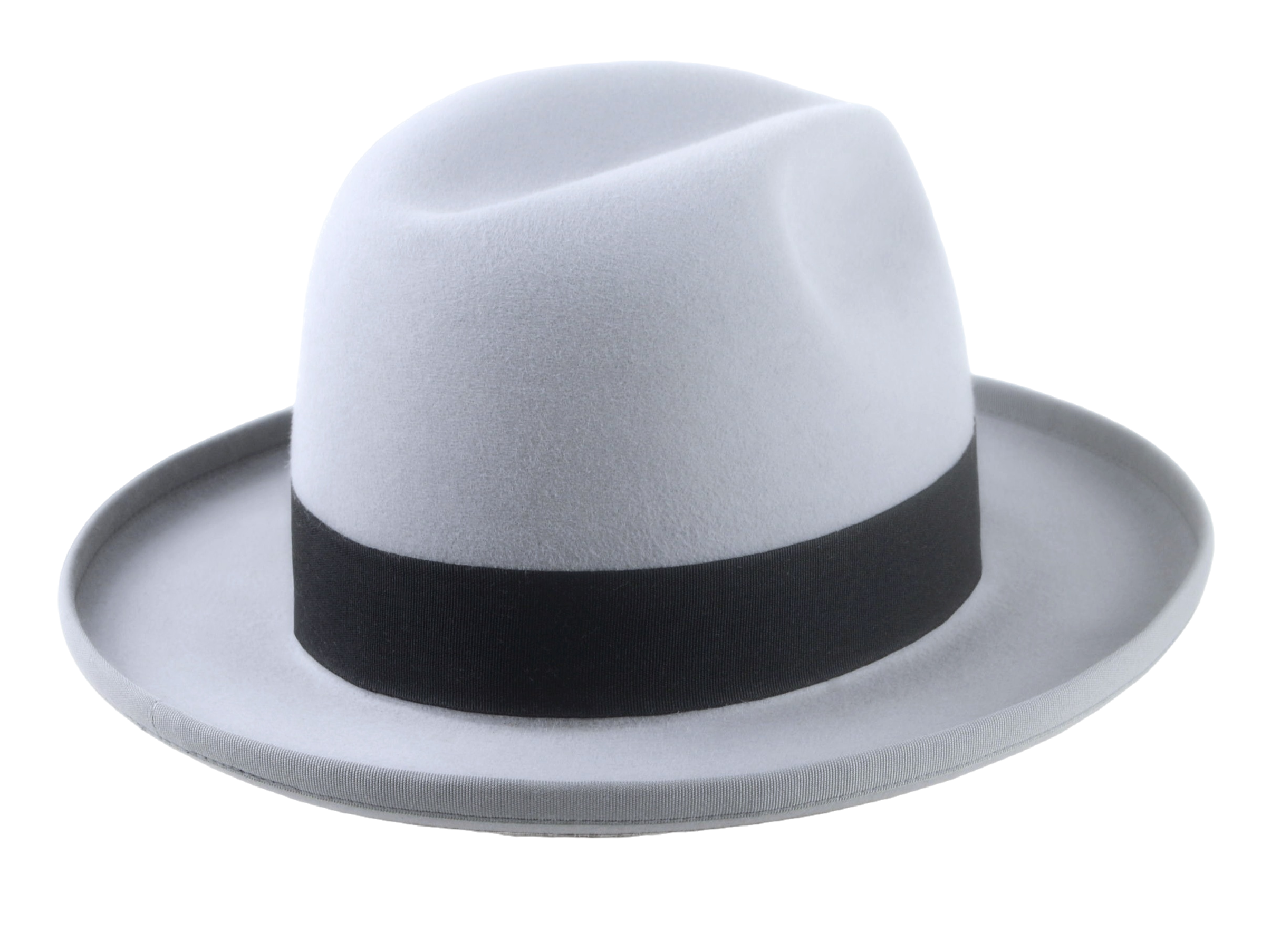 Center-Dent Homburg Fedora | The AEROLITHE | Custom Handmade Hat Agnoulita Hats 4 | Center-dent, Grey, Homburg Fedora, Rabbit fur felt
