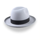 Silver Grey Homburg Fedora Hat in Smooth Fur Felt | The Aerolithe - Agnoulita Hats 4 