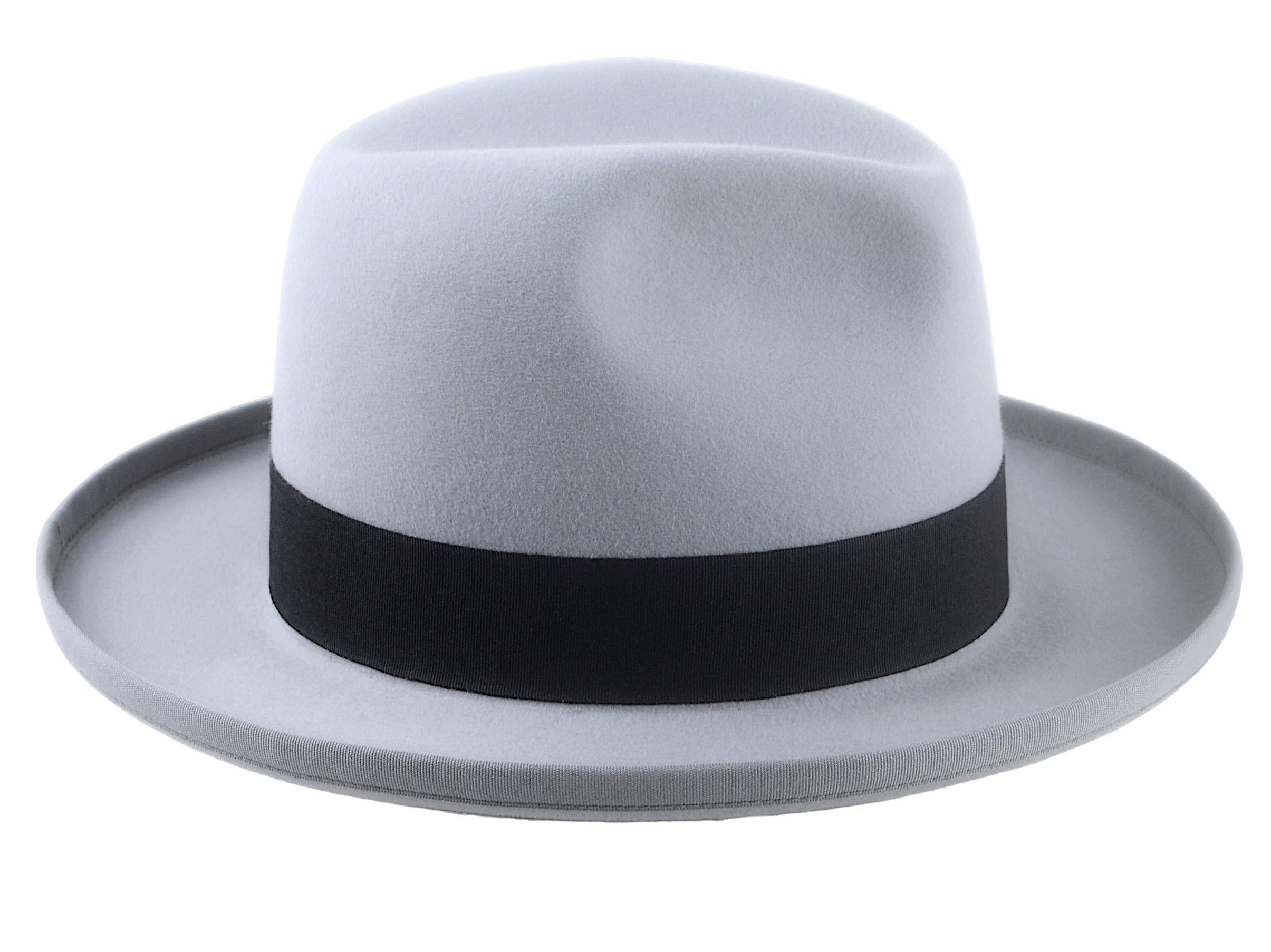 Center-Dent Homburg Fedora | The AEROLITHE | Custom Handmade Hat Agnoulita Hats 5 | Center-dent, Grey, Homburg Fedora, Rabbit fur felt