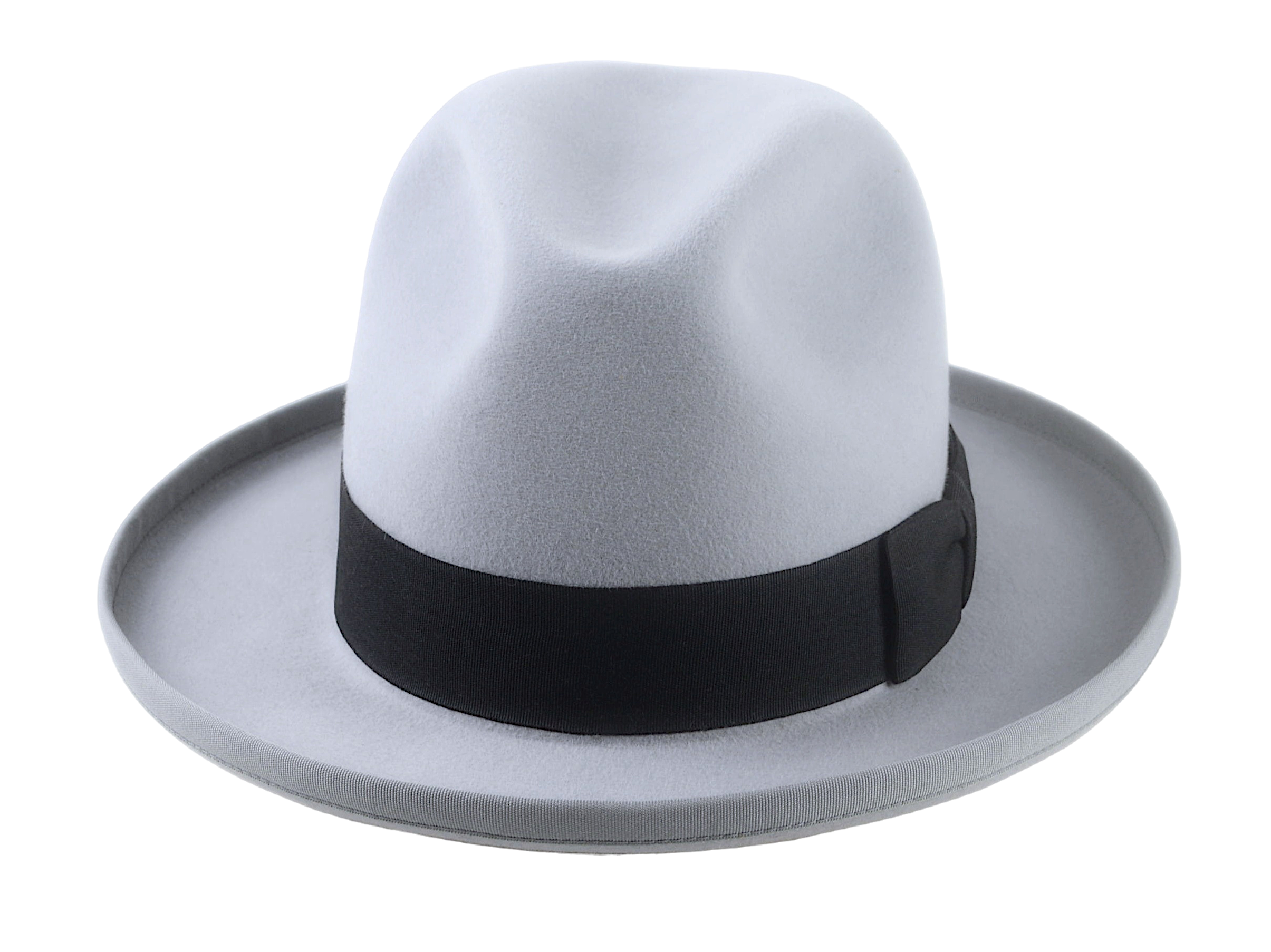 Center-Dent Homburg Fedora | The AEROLITHE | Custom Handmade Hat Agnoulita Hats 6 | Center-dent, Grey, Homburg Fedora, Rabbit fur felt