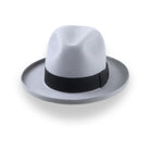 Silver Grey Homburg Fedora Hat in Smooth Fur Felt | The Aerolithe - Agnoulita Hats 6 