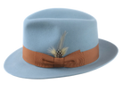 The PHOENIX | Agnoulita Custom Handmade Hats Agnoulita Hats 2 | Center-dent, Rabbit fur felt, Sky Blue, Unisex Fedora