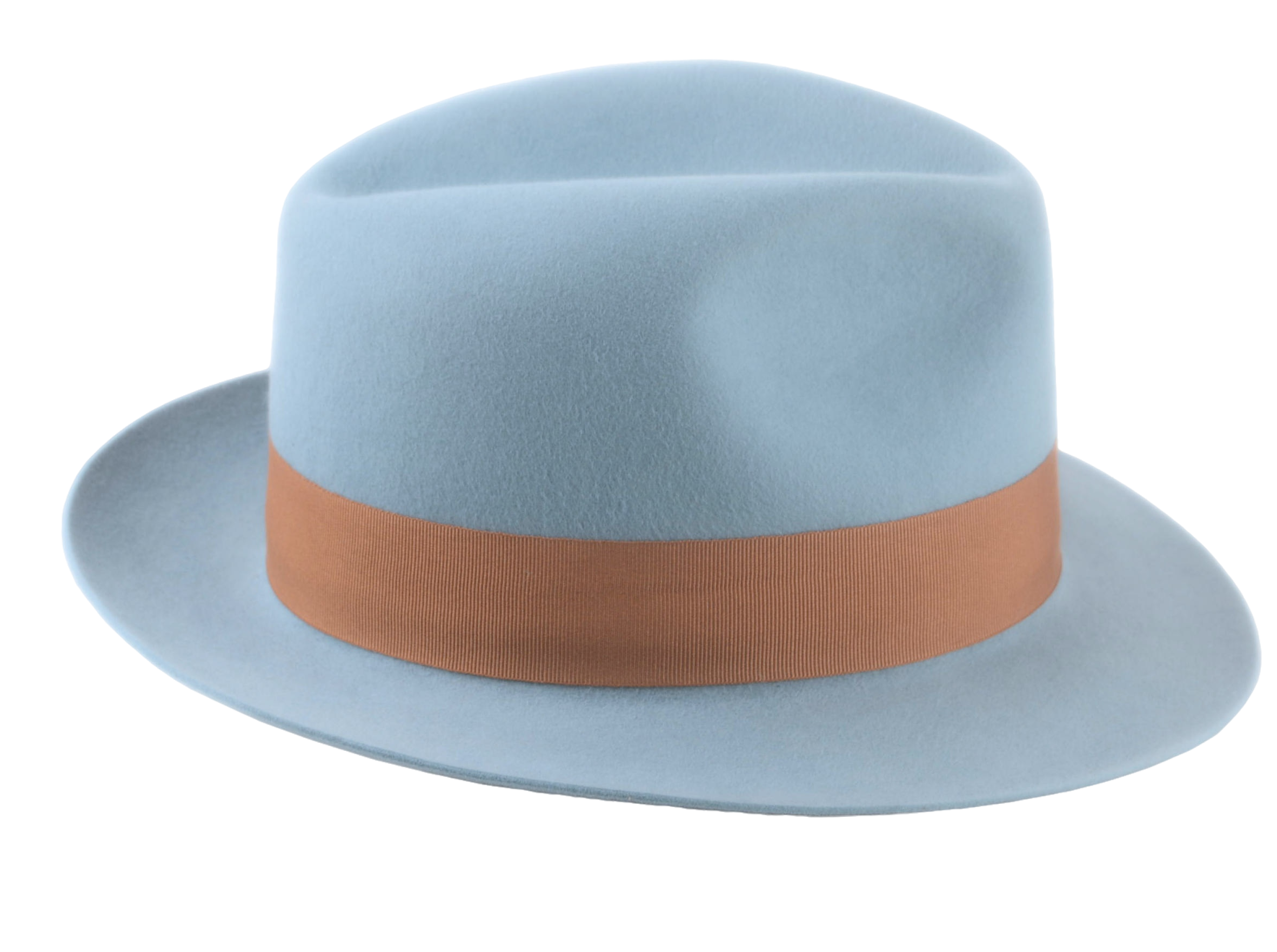 The PHOENIX | Agnoulita Custom Handmade Hats Agnoulita Hats 5 | Center-dent, Rabbit fur felt, Sky Blue, Unisex Fedora