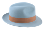 The PHOENIX | Agnoulita Custom Handmade Hats Agnoulita Hats 5 | Center-dent, Rabbit fur felt, Sky Blue, Unisex Fedora