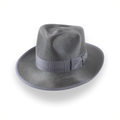 Cappello Fedora in seta elegante grigio fumo per gli uomini | The Oliver