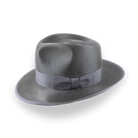 Smoke Grey Sleek Silk Finish Fedora Hat for Men | The Oliver - Agnoulita Hats 2 