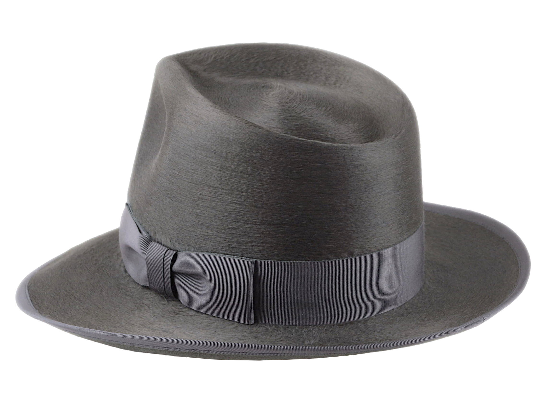 The OLIVER | Agnoulita Custom Handmade Hats Agnoulita Hats 3 | Hare Felt, Rabbit fur felt, Smoke Grey, Teardrop, Wide Brim Fedora