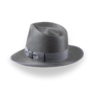 Smoke Grey Sleek Silk Finish Fedora Hat for Men | The Oliver - Agnoulita Hats 3 