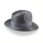 Smoke Grey Sleek Silk Finish Fedora Hat for Men | The Oliver - Agnoulita Hats 6 