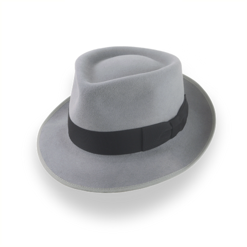 Chapeau Fedora Bogart élégant en feutre de fourrure gris | The Gin Joint