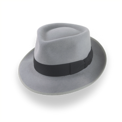 Elegante sombrero Fedora de Bogart en fieltro de piel gris | The Gin Joint