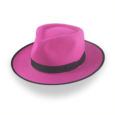 Chapeau Fedora fuchsia élégant avec coupe personnalisée | The Equinox