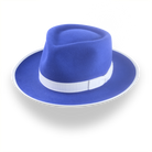 Stylish Royal Blue Fedora Hat with Teardrop Crown | The Equinox - Agnoulita Hats 1 