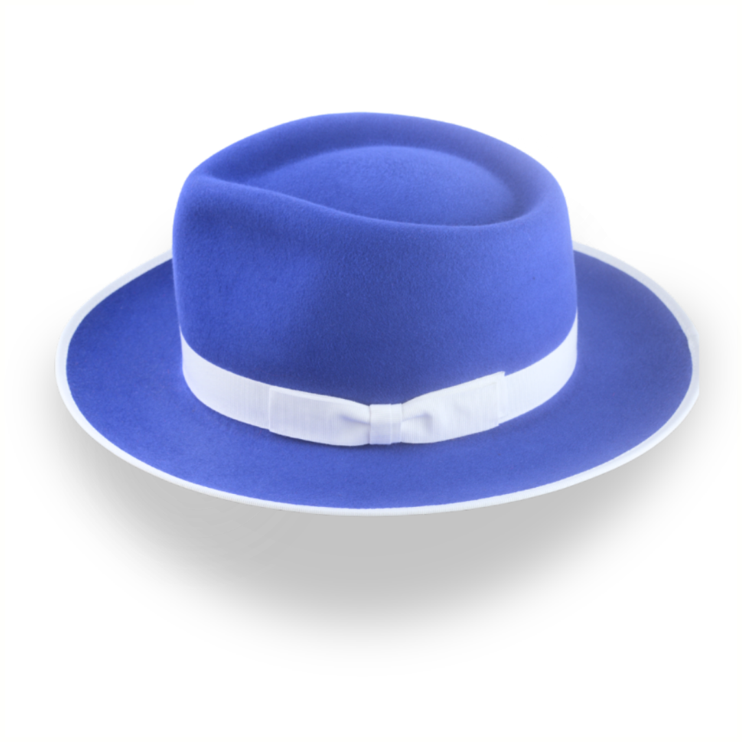 Stylish Royal Blue Fedora Hat with Teardrop Crown | The Equinox - Agnoulita 2 