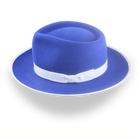 Stylish Royal Blue Fedora Hat with Teardrop Crown | The Equinox - Agnoulita 2 