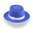 Stylish Royal Blue Fedora Hat with Teardrop Crown | The Equinox - Agnoulita 3 