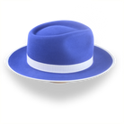 Stylish Royal Blue Fedora Hat with Teardrop Crown | The Equinox - Agnoulita 5 