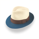 Summer Style Two-Tone Panama Fedora Hat with Felt Brim | The Alexander - Agnoulita 1 