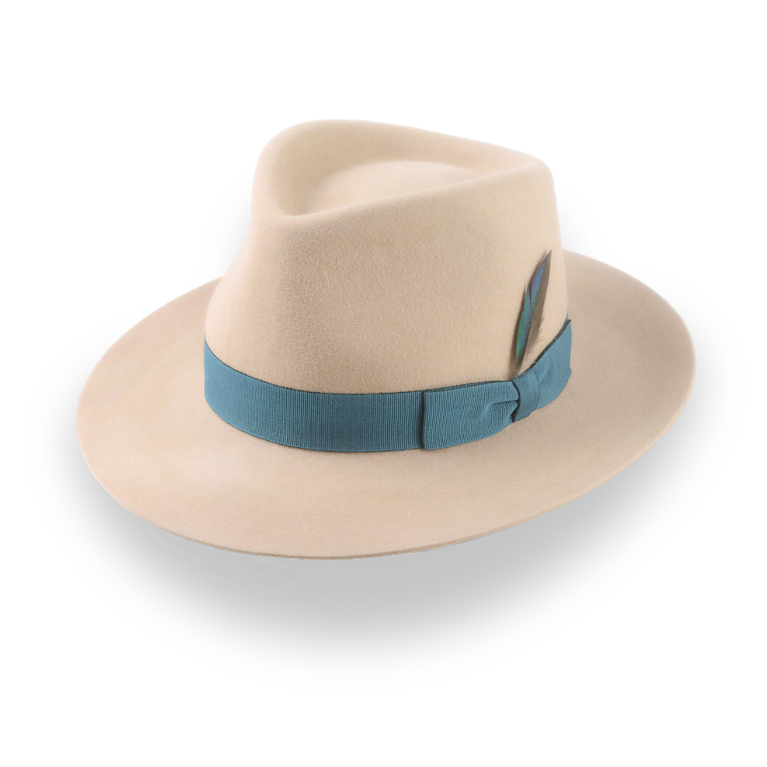 Tan Fedora for Men In Exclusive Crown Shape The Drake